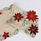 Christmas Table Runner 90 Inches Long, Embroidered Red Poinsettia Table Runner for Xmas Holiday Decorations , Linen Textured Fabric Dresser Scarf, Machine Washable